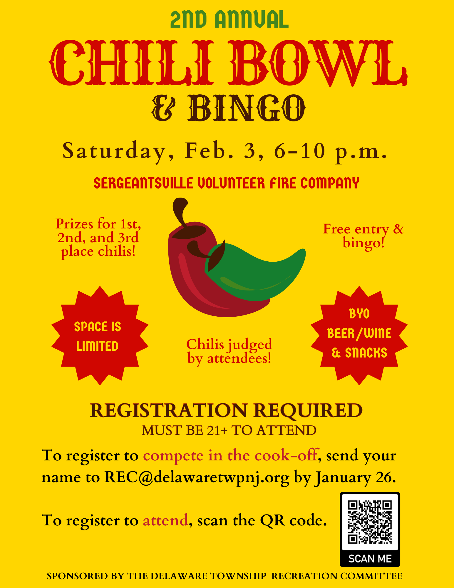 Chili Bowl and Bingo flyer